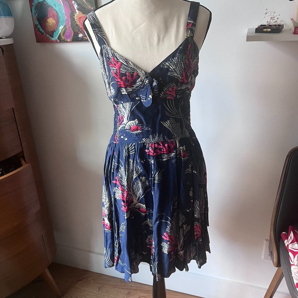 Coral Print Dress
